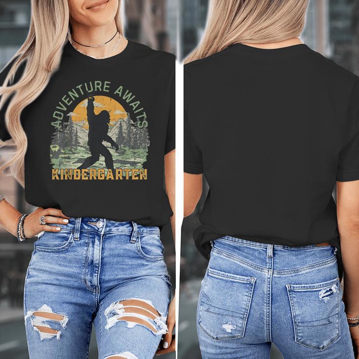 Adventure Awaits Bigfoot Teacher Kindergarten Back To School Women's T-Shirt, funny design Adventure Awaits Bigfoot Teacher Kindergarten Back To School Women's T-Shirt, funny design