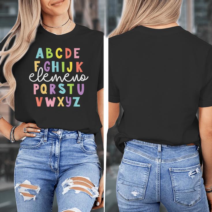 Alphabet ABC Elemeno Teacher Student Back To School Women's T-Shirt, funny design Alphabet ABC Elemeno Teacher Student Back To School Women's T-Shirt, funny design