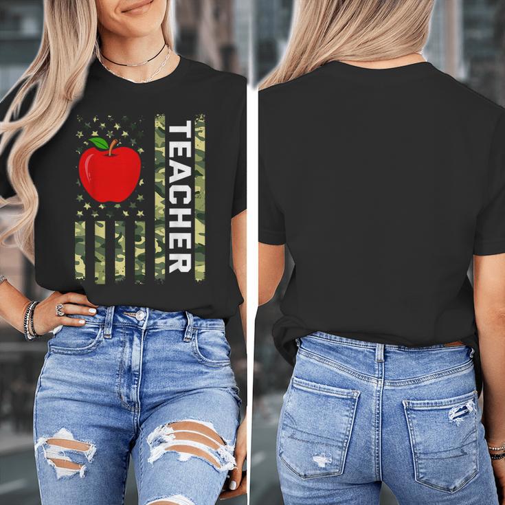 American Flag Camouflage Teacher Patriotic 4th Of July Women's T-Shirt, funny design American Flag Camouflage Teacher Patriotic 4th Of July Women's T-Shirt, funny design