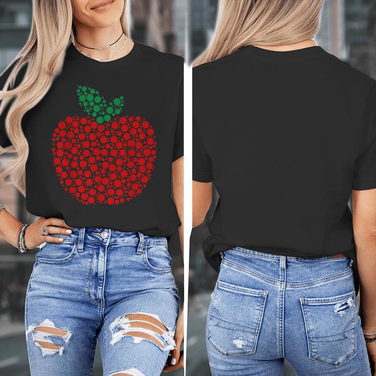 Apple Dot Pattern Art Teacher Appreciation Men Women Humor Women's T-Shirt, funny design Apple Dot Pattern Art Teacher Appreciation Men Women Humor Women's T-Shirt, funny design