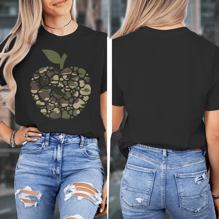 Apple Hearts Teacher Camouflage Clothing School Camo Apple For Men Women Girls Kids Women's T-Shirt, funny design