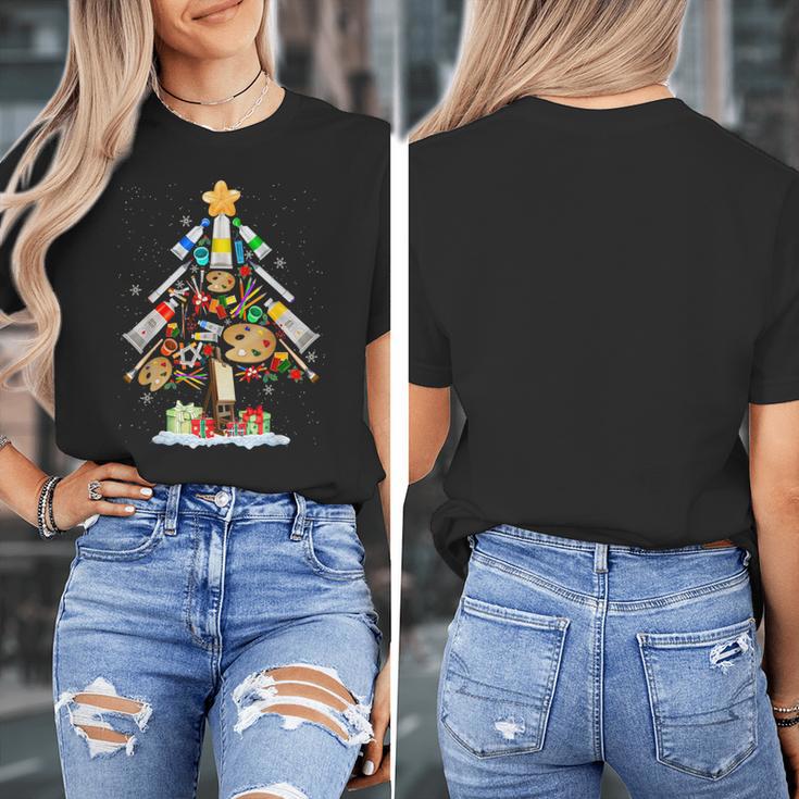 Art Christmas Tree Merry Christmas Artist Art Teacher Women's T-Shirt, funny design Art Christmas Tree Merry Christmas Artist Art Teacher Women's T-Shirt, funny design