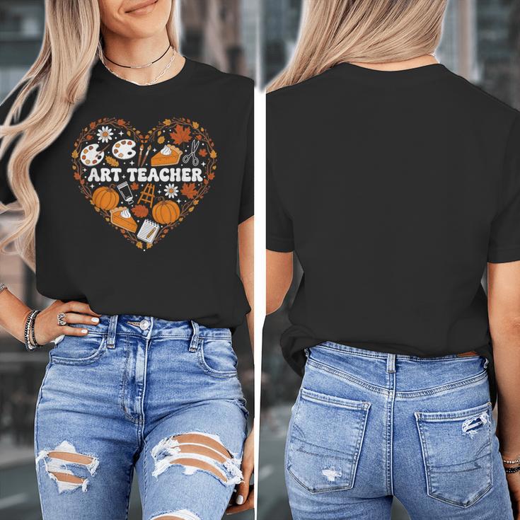 Art Teacher Heart Autumn Thanksgiving Kids Women's T-Shirt, funny design Art Teacher Heart Autumn Thanksgiving Kids Women's T-Shirt, funny design