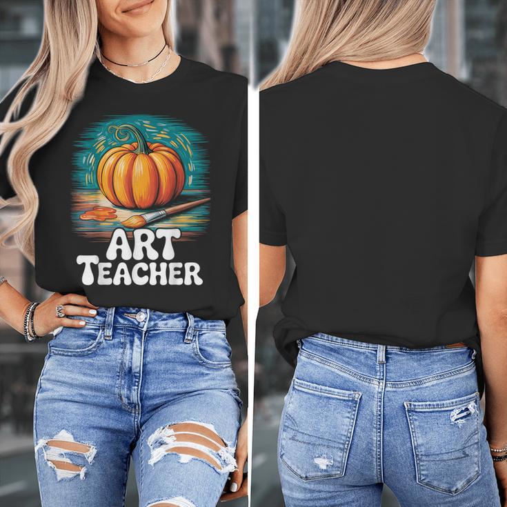 Art Teacher Pumpkin Painting Halloween Costume Women's T-Shirt, funny design
