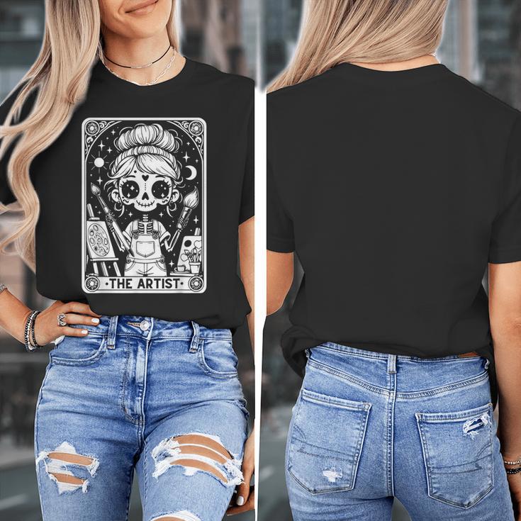 Artist Tarot Card Skeleton Painter Art Teacher Witchy Women's T-Shirt, funny design Artist Tarot Card Skeleton Painter Art Teacher Witchy Women's T-Shirt, funny design