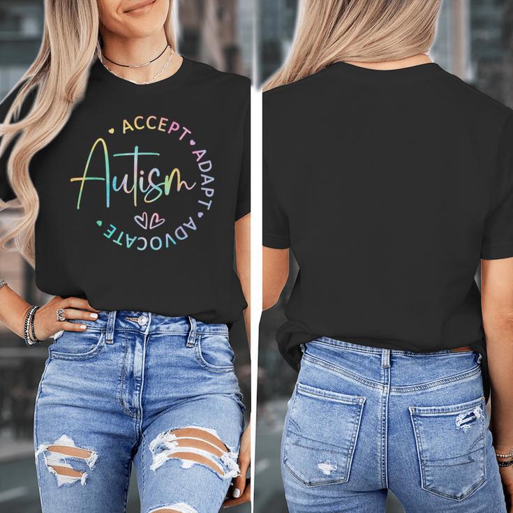 Autism Awareness Accept Adapt Advocate Autism Mom Teacher Women's T-Shirt, Couple Gifts, funny design Autism Awareness Accept Adapt Advocate Autism Mom Teacher Women's T-Shirt, Couple Gifts, funny design