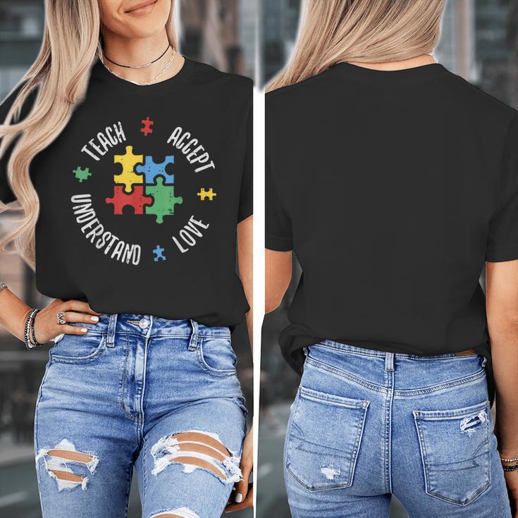 Autism Awareness Teacher Shirt Teach Accept Understand Love Women's T-Shirt, funny design