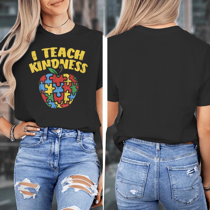 Autism Teacher Shirt I Teach Kindness Apple Puzzle Awareness Women's T-Shirt, funny design