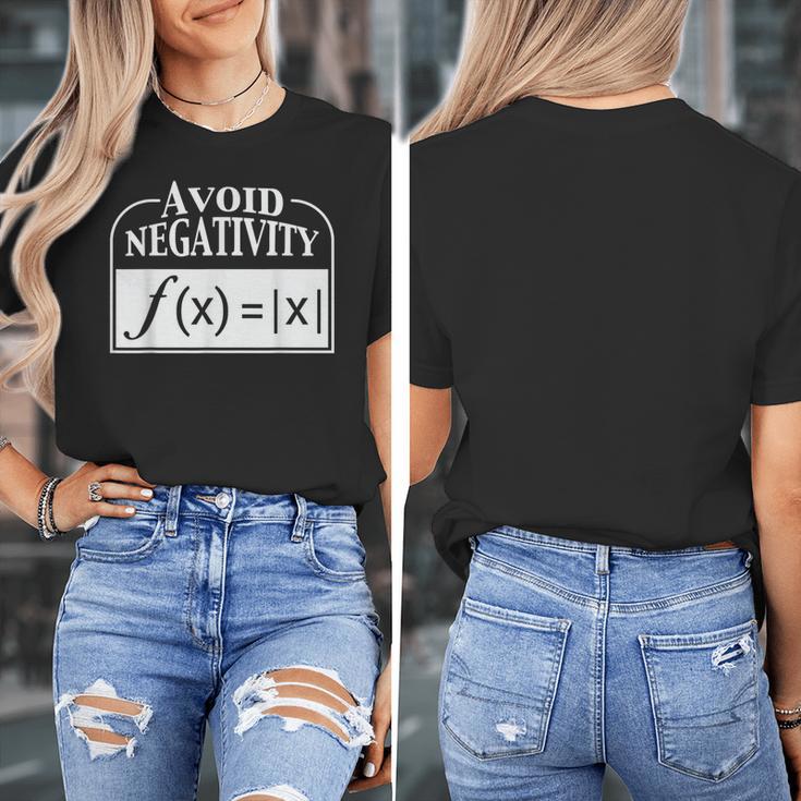 Avoid Negativity Math Teacher Women's T-Shirt, funny design