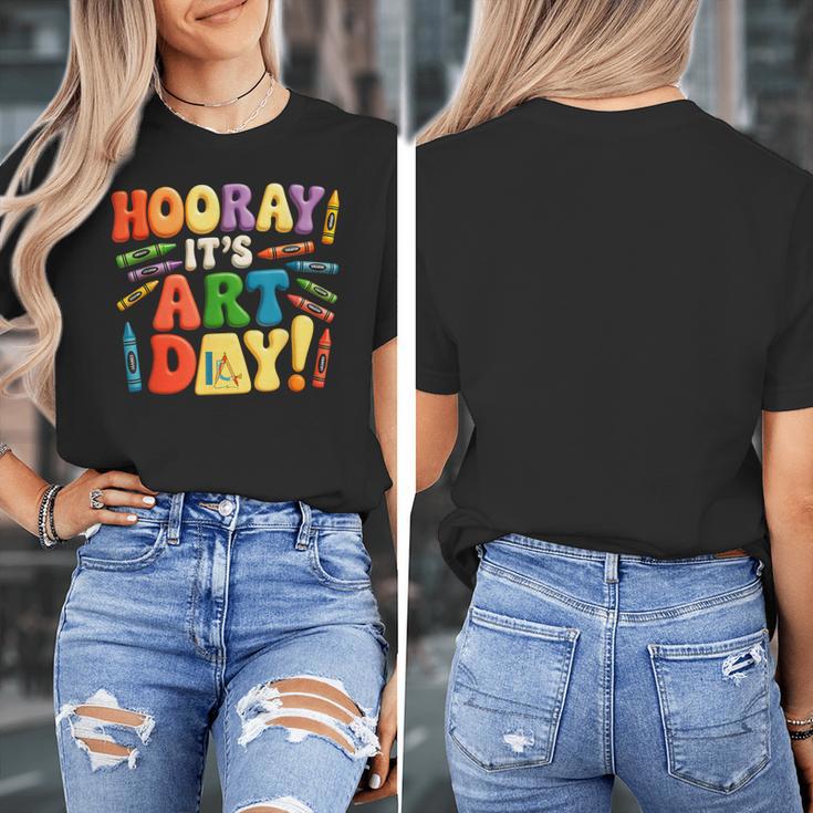 Back To School Hooray It's Art Day Art Teacher Artist Women's T-Shirt, funny design