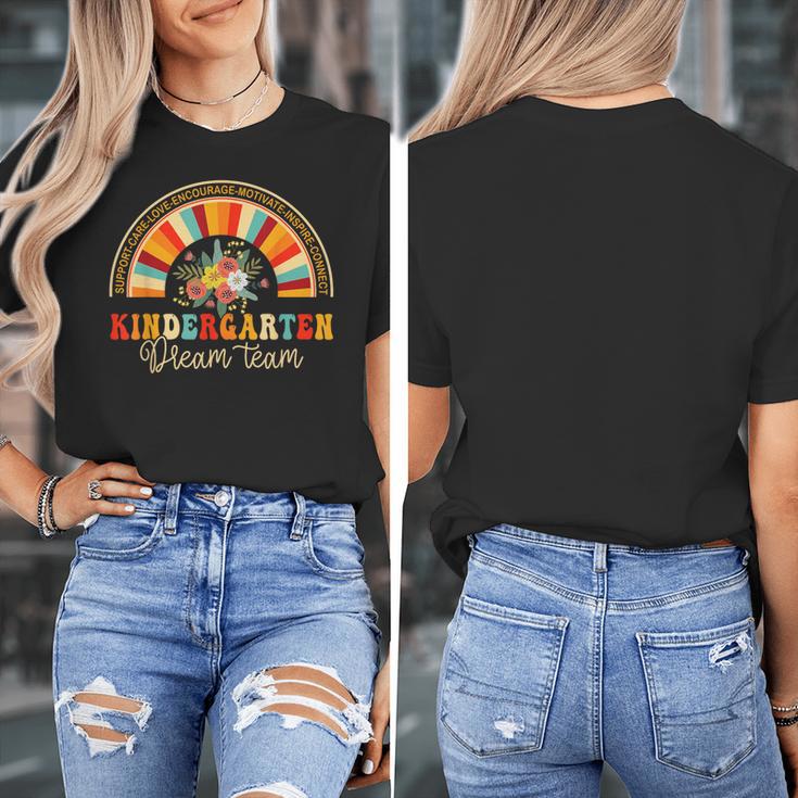 Back To School Kindergarten Dream Team Teacher Love Floral Women's T-Shirt, funny design