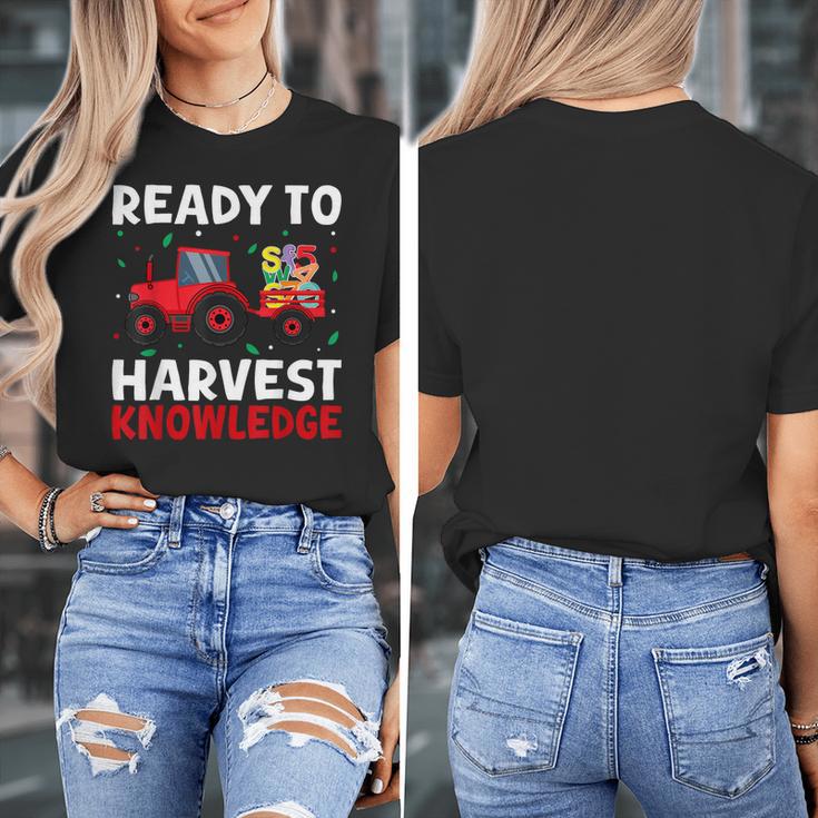 Back To School Teacher Farming Tractor Farmer Kids 100th Day Women's T-Shirt, funny design Back To School Teacher Farming Tractor Farmer Kids 100th Day Women's T-Shirt, funny design
