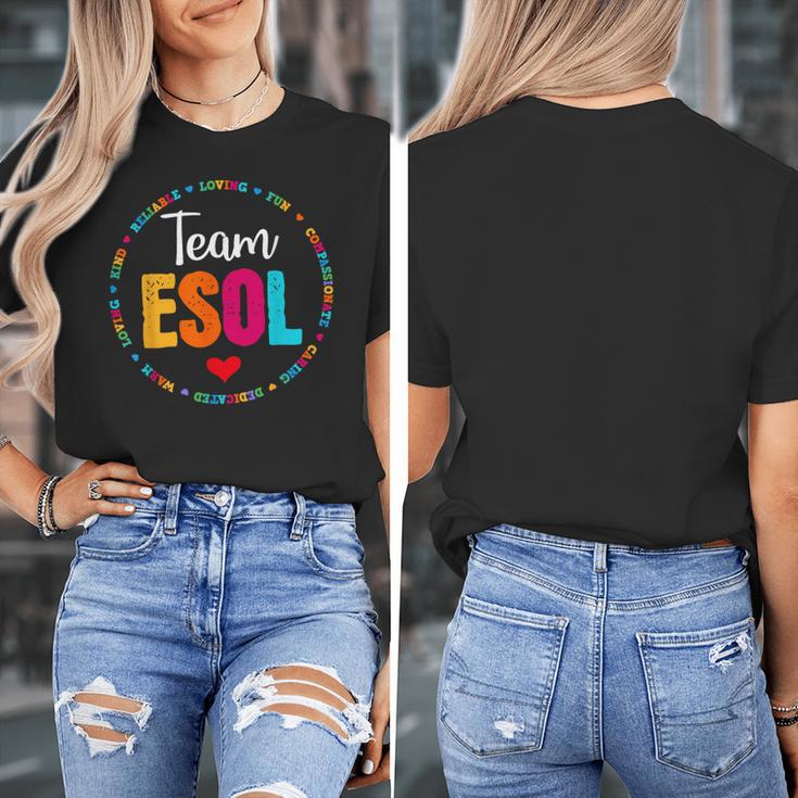 Back To School Teachers Crew Students Team ESOL Teacher Women's T-Shirt, funny design