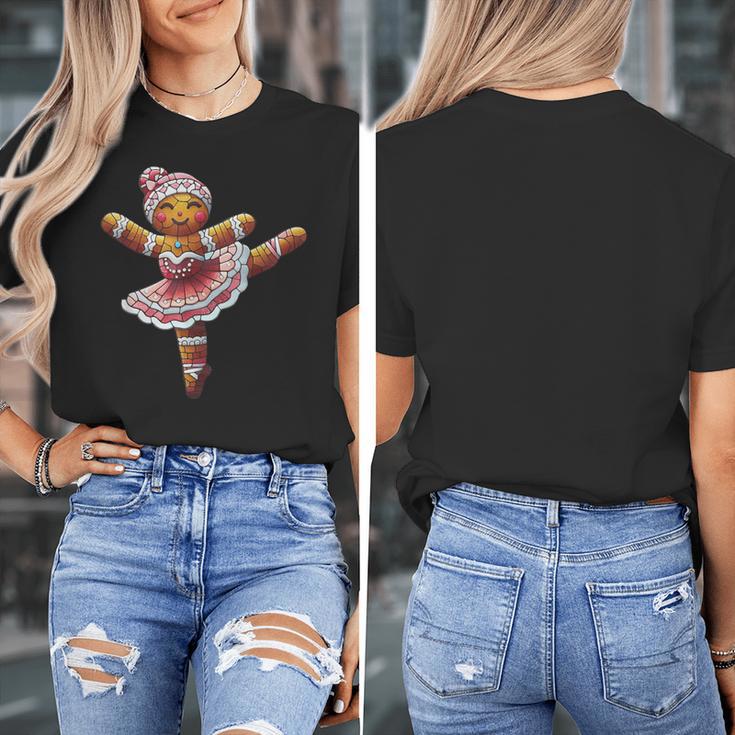 Ballet Dancer Gingerbread Christmas Dance Teacher Girl Women Women's T-Shirt, funny design