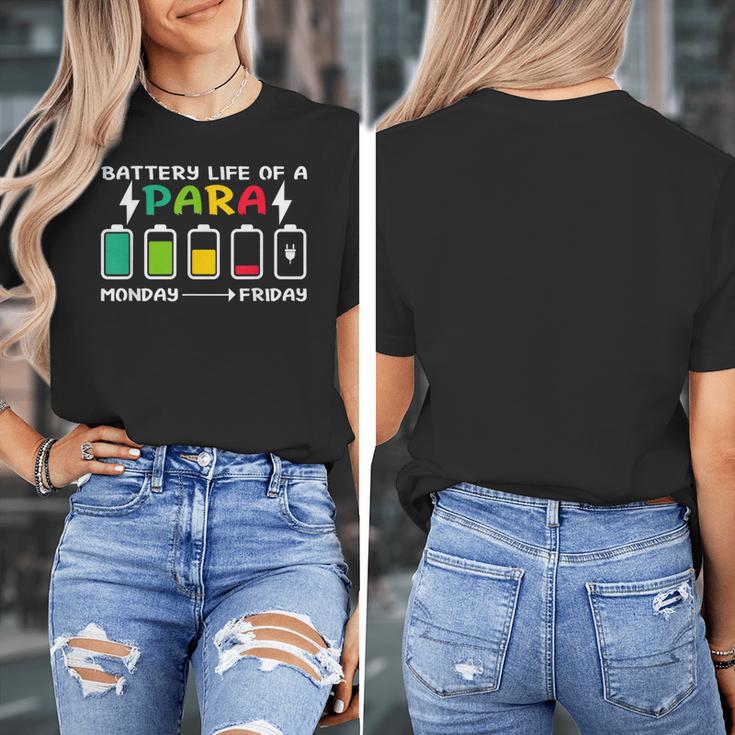 Battery Life Of a Paraprofessional Para Teacher Life Women's T-Shirt, funny design Battery Life Of a Paraprofessional Para Teacher Life Women's T-Shirt, funny design
