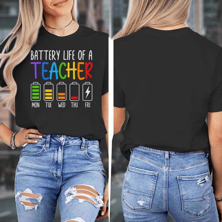 Battery Life Of A Teacher School Teacher Appreciation Women's T-Shirt, funny design Battery Life Of A Teacher School Teacher Appreciation Women's T-Shirt, funny design
