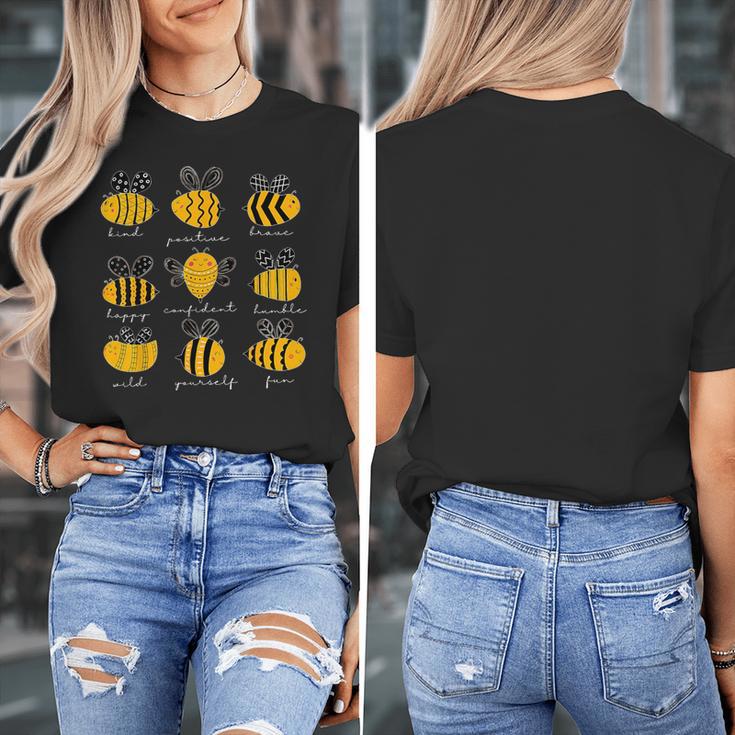 Bee Kind Positive Brave Happy Confident Humble Teacher Women's T-Shirt, funny design Bee Kind Positive Brave Happy Confident Humble Teacher Women's T-Shirt, funny design