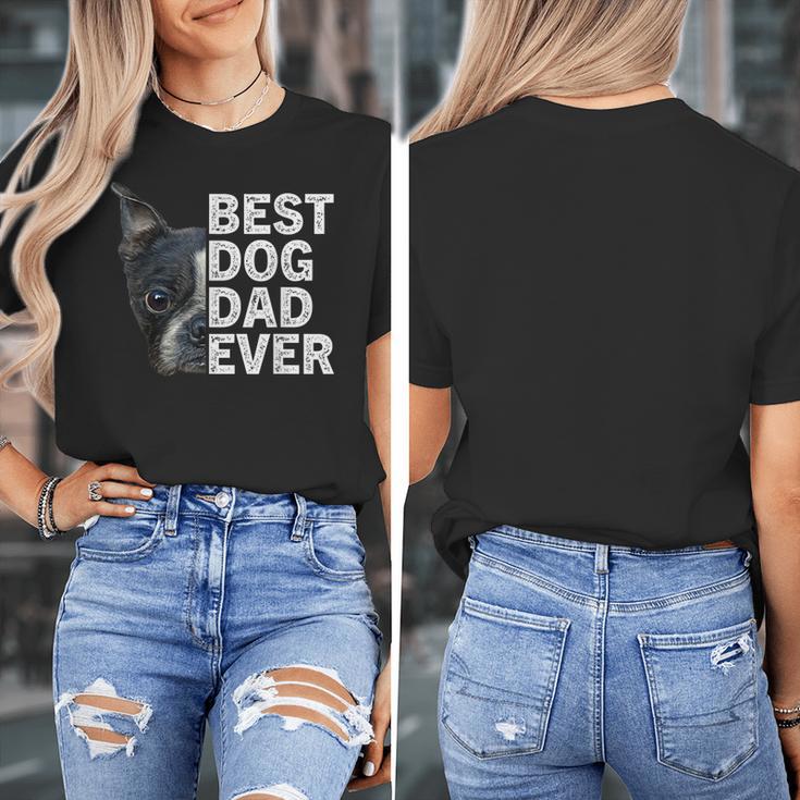 Best Dog Dad Ever Boston Terrier Dog Lover For Dad Men Women Girls Kids Women's T-Shirt, Couple Gifts, Boston Terrier Dad Gifts, funny design