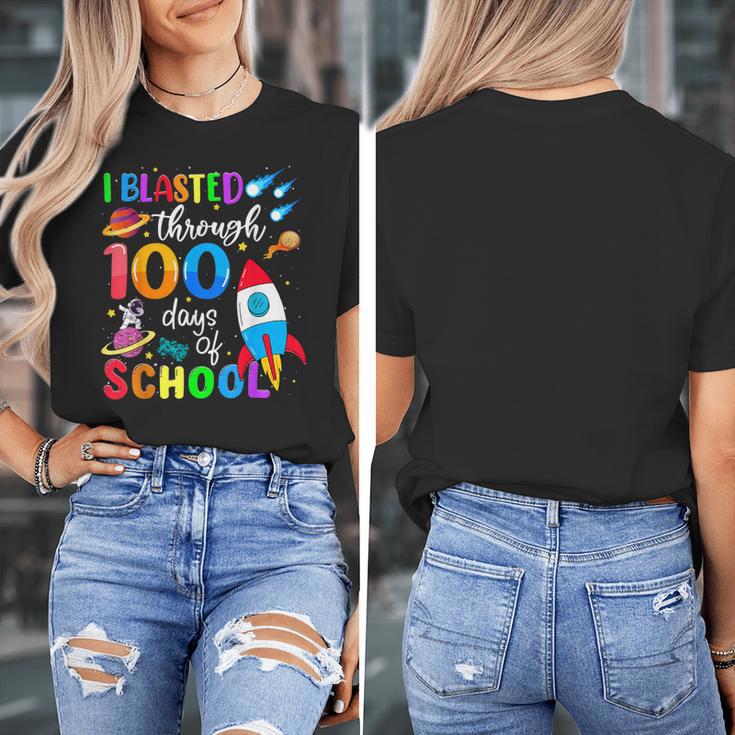 I Blasted Through 100 Days Of School 100th Day Teacher Kids Women's T-Shirt, funny design I Blasted Through 100 Days Of School 100th Day Teacher Kids Women's T-Shirt, funny design