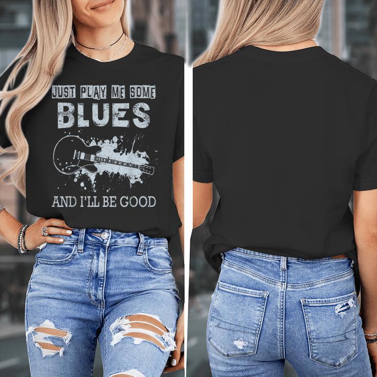 Blues Music Band Lover Vintage Guitar Teacher Blues Women's T-Shirt, funny design