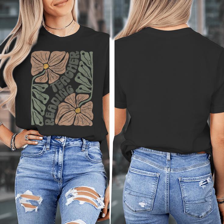 Boho Floral Reading Teacher Retro Reading Specialist Wildfl Women's T-Shirt, funny design Boho Floral Reading Teacher Retro Reading Specialist Wildfl Women's T-Shirt, funny design