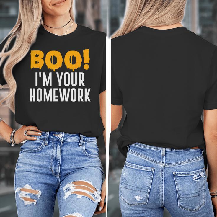 Boo I'm Your Homework Halloween Teacher Costume Women's T-Shirt, funny design Boo I'm Your Homework Halloween Teacher Costume Women's T-Shirt, funny design
