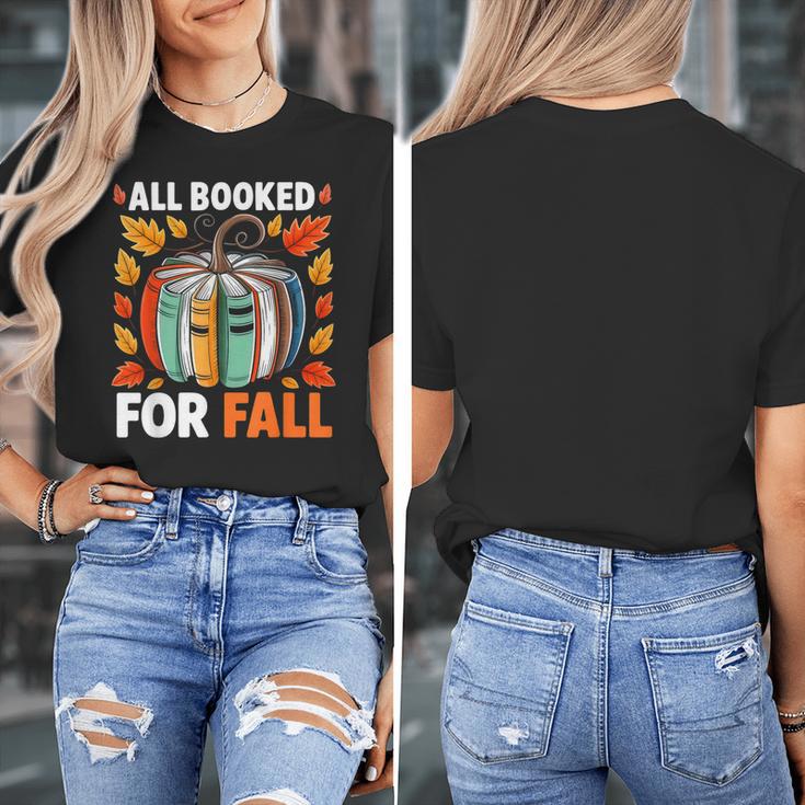 All Booked For Fall Book Pumpkin Autumn Thanksgiving Teacher Women's T-Shirt, funny design All Booked For Fall Book Pumpkin Autumn Thanksgiving Teacher Women's T-Shirt, funny design