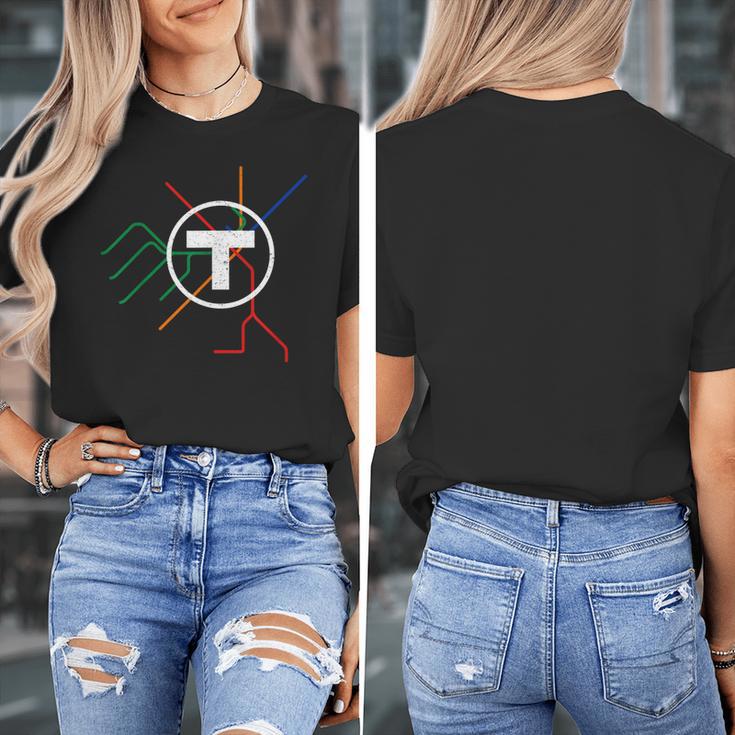 Boston T Subway Map Vintage MBTA Women's T-Shirt, funny design