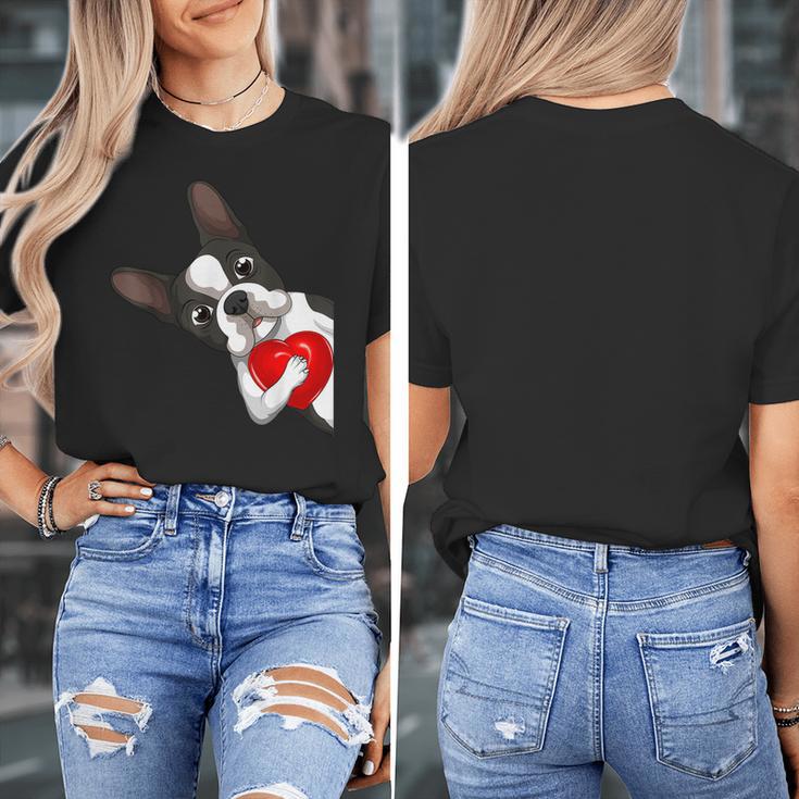Boston Terrier Bostie Dog Kids Women Girls Women's T-Shirt, funny design