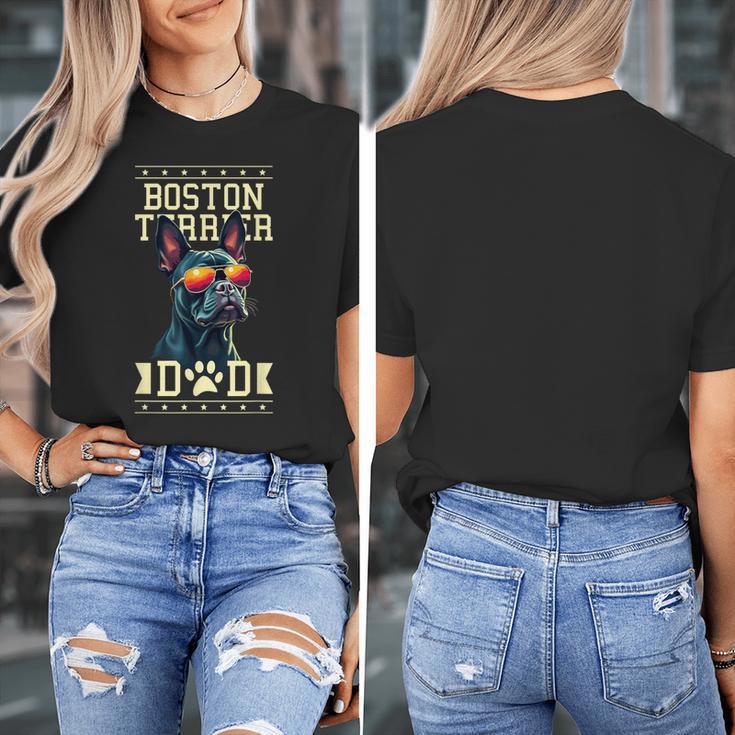 Boston Terrier Dad Boston Bull Bostie Dog Women's T-Shirt, Couple Gifts, Boston Terrier Dad Gifts, funny design
