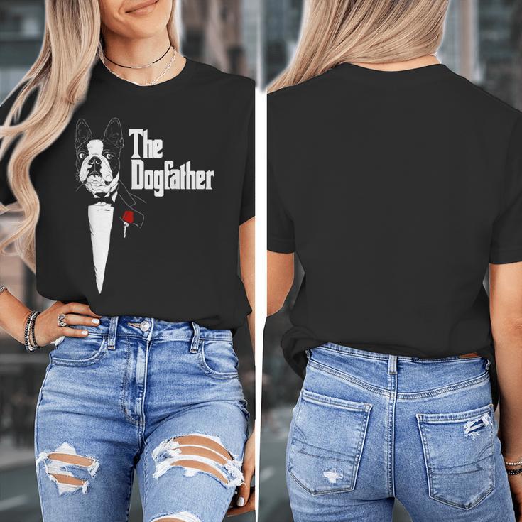 Boston Terrier Dad The DogFather Shirt Boston Terrier Women's T-Shirt, Couple Gifts, Boston Terrier Dad Gifts, funny design