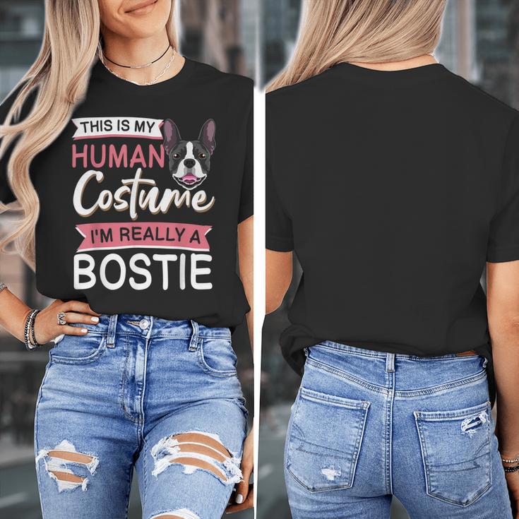 Boston Terrier Dog Bostie Halloween Costume Dog For Kids Women's T-Shirt, Boston Terrier Halloween Gifts, funny design