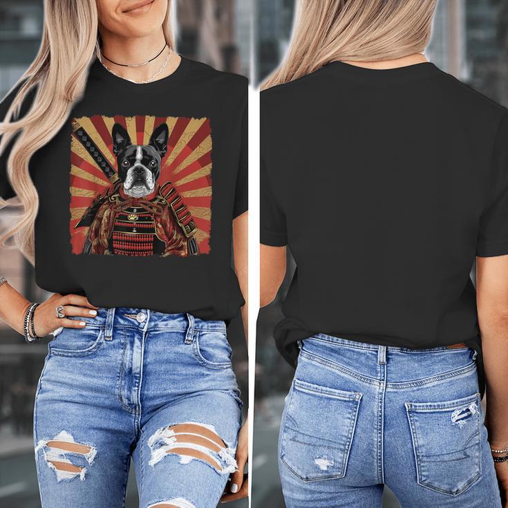 Boston Terrier Dog Japanese Art Samurai Ukiyo-e Women's T-Shirt, funny design