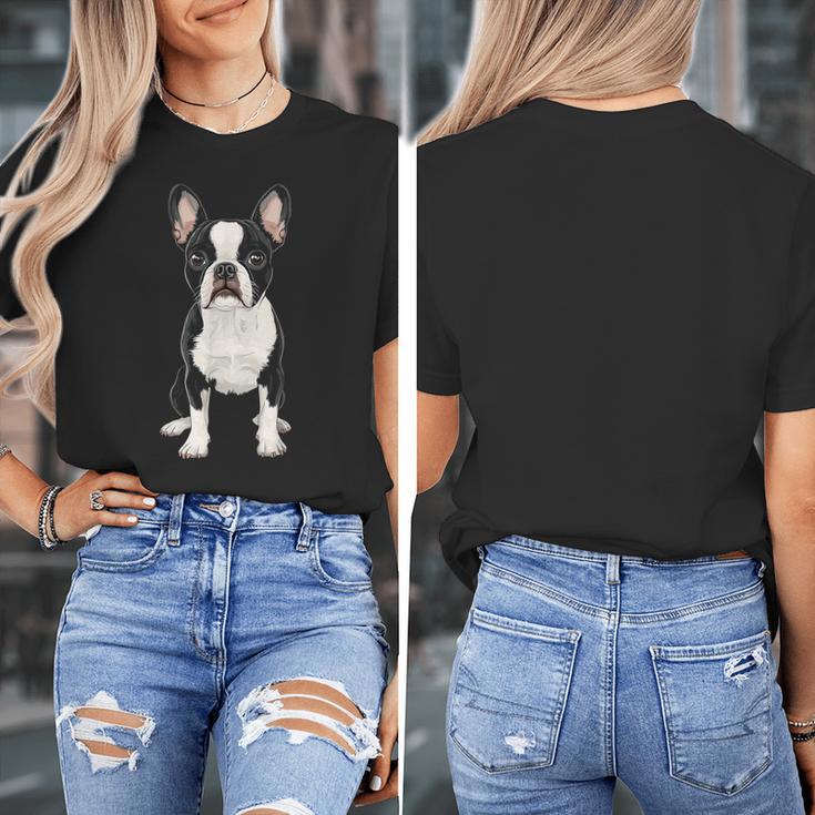 Boston Terrier Dog Motif Pet Art Boston Terrier For Men Women Kids Women's T-Shirt, funny design