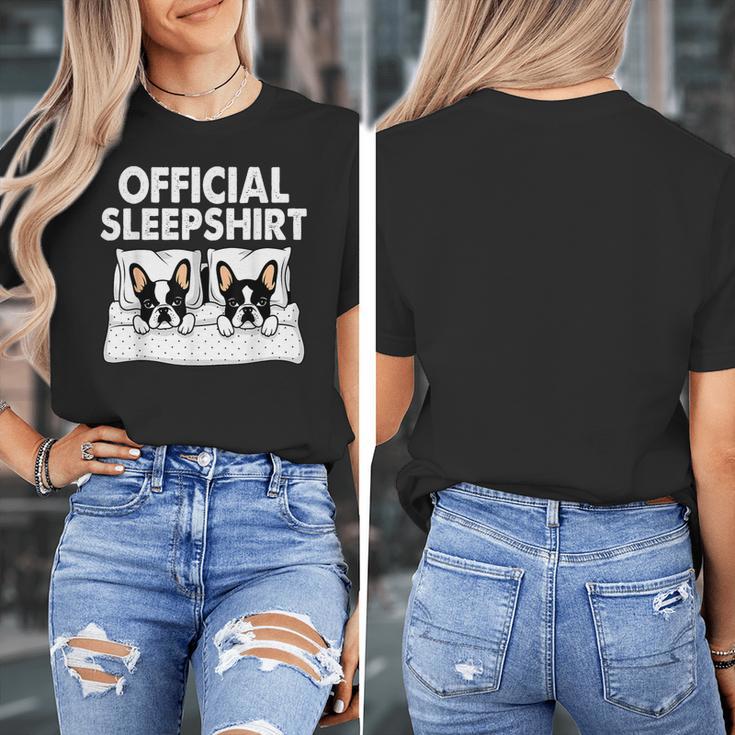 Boston Terrier Dog Official Sleep Pajamas Nightgown Women's T-Shirt, funny design