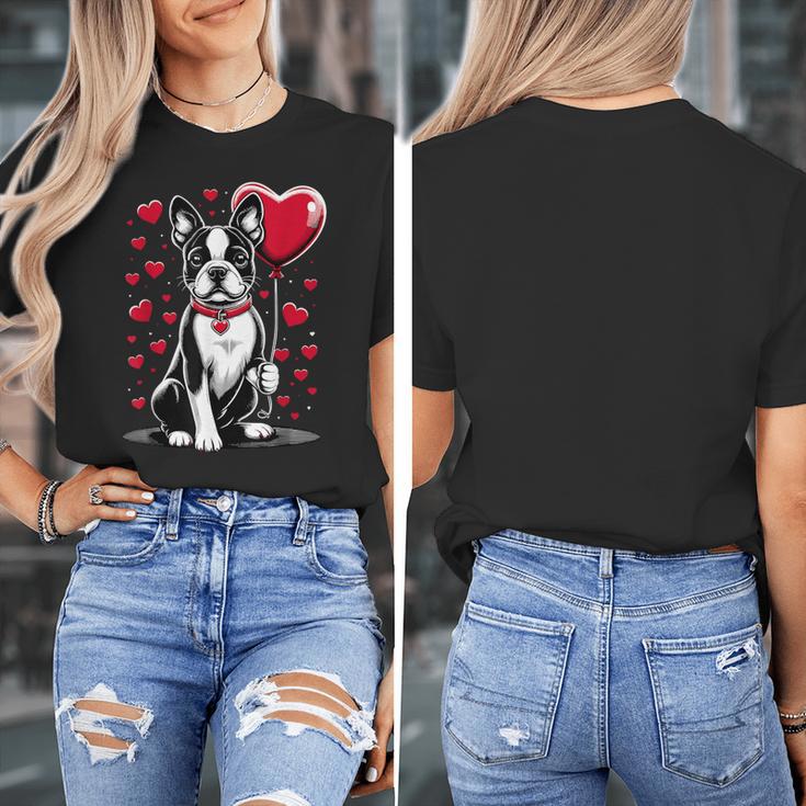 Boston Terrier Dog Valentine's Day Dog Owner Valentine Women's T-Shirt, funny design