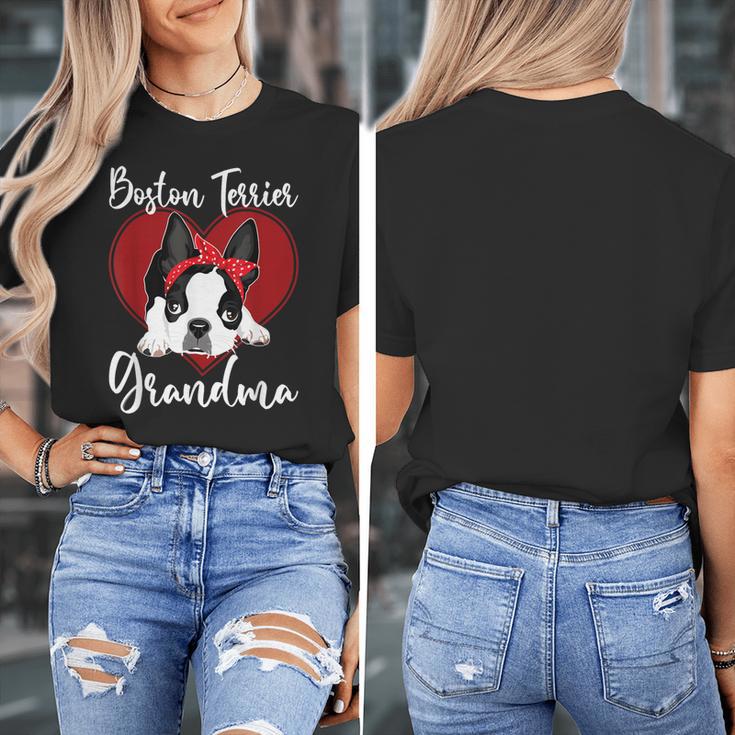 Boston Terrier Grandma Dog Owner Boston Terrier For Men Women Women's T-Shirt, funny design