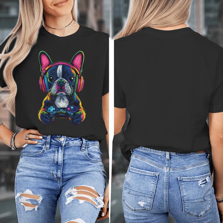 Boston Terrier Lovers Gaming Headphones Boston Terrier Women's T-Shirt, funny design