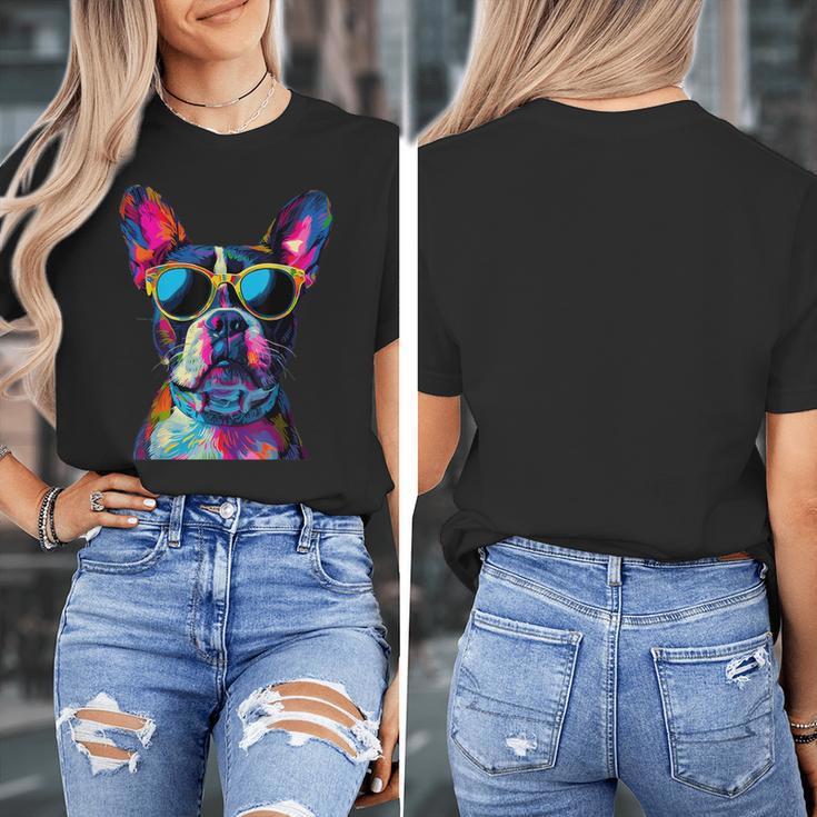 Boston Terrier Lovers Pop Art Boston Terrier Women's T-Shirt, funny design