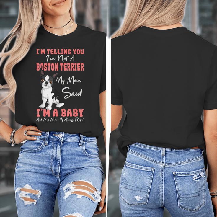Boston Terrier Mom American Gentleman Dog Lover Mother's Day Women's T-Shirt, Couple Gifts, Mom Gifts, Boston Terrier Mom Gifts, American Boston Terrier Gifts, funny design