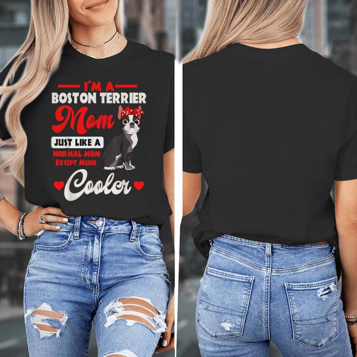 Boston Terrier Mom American Gentleman Dog Mother's Day Women's T-Shirt, Couple Gifts, Mom Gifts, Boston Terrier Mom Gifts, American Boston Terrier Gifts, funny design