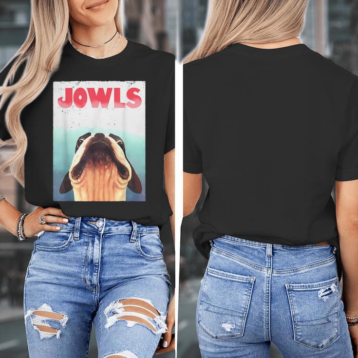 Boston Terriers Jowls Dog Mom Dog Dad Women's T-Shirt, Couple Gifts, Mom Gifts, funny design