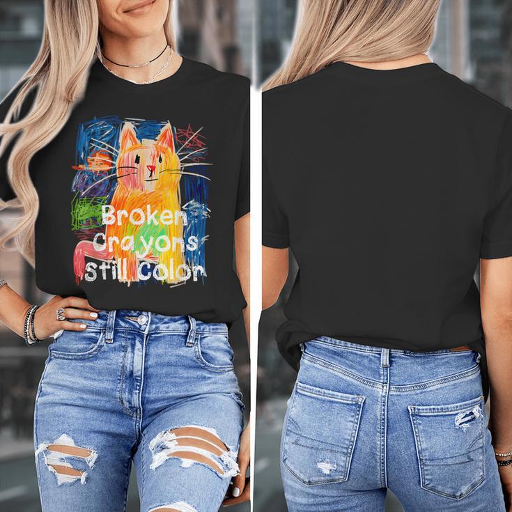 Broken Crayons Still Color Cat Teacher Women's T-Shirt, funny design
