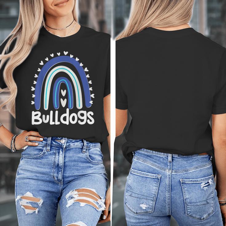 Bulldogs School Mascot Rainbow Teacher Lover Women's T-Shirt, funny design