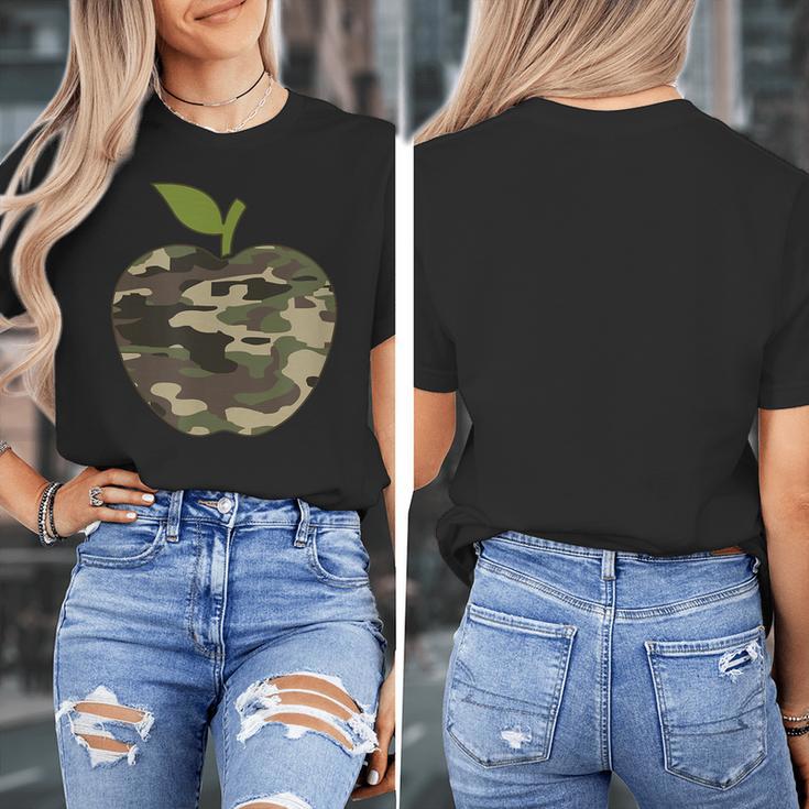 Camo Apple Camouflage Clothing School Student Camo Teacher Men Women Kids Women's T-Shirt, funny design