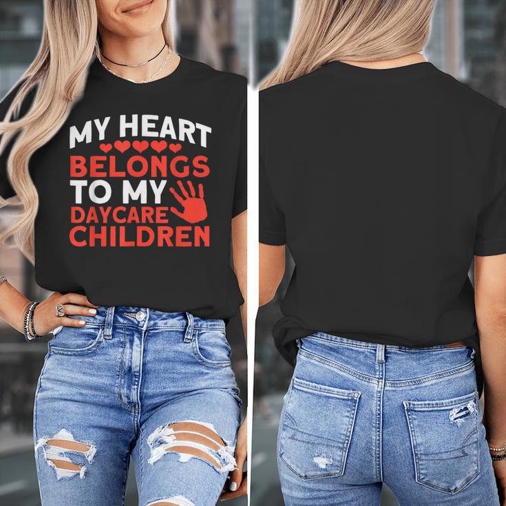 Childcare My Heart Belongs To Children Daycare Teacher Men Women Women's T-Shirt, funny design