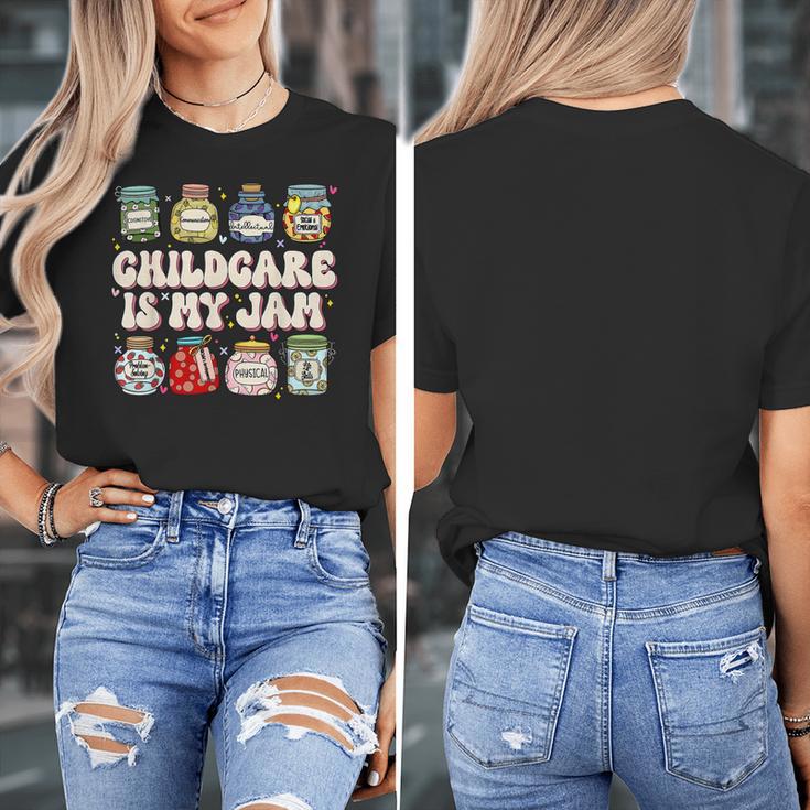 Childcare Is My Jam Child Care Teacher School Psychologist Women's T-Shirt, funny design