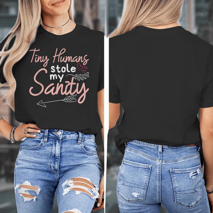 Childcare Provider Daycare Teacher Stole My Sanity Women's T-Shirt, funny design