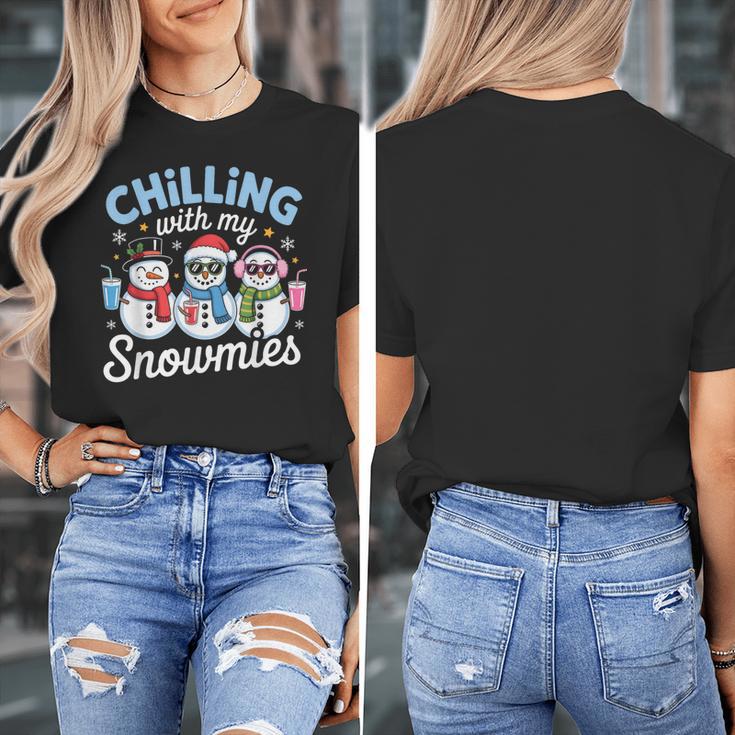 Chillin With My Snowmie Women Christmas Snowman Teacher Snow Women's T-Shirt, funny design Chillin With My Snowmie Women Christmas Snowman Teacher Snow Women's T-Shirt, funny design