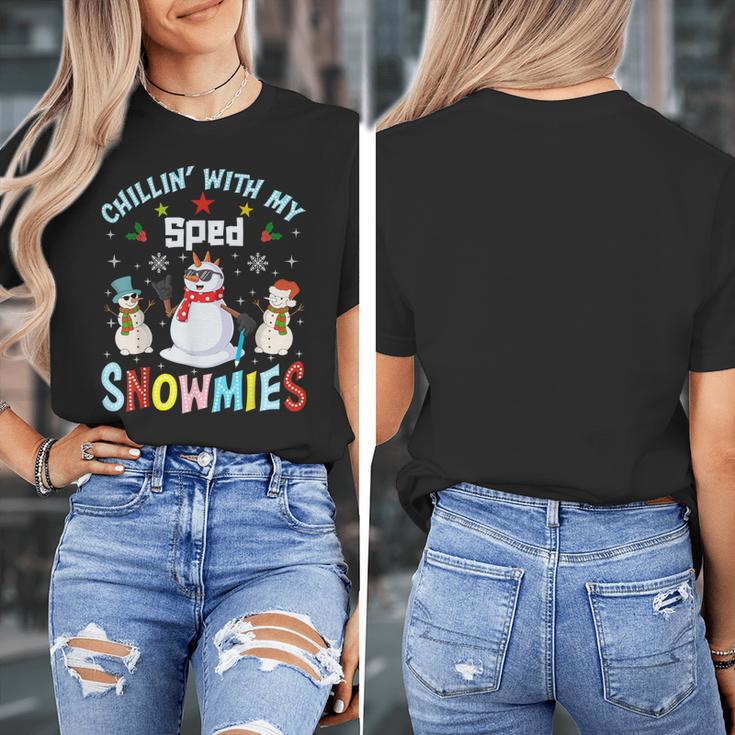 Chillin With My Sped Snowmies Teacher Student Christmas Women's T-Shirt, funny design Chillin With My Sped Snowmies Teacher Student Christmas Women's T-Shirt, funny design